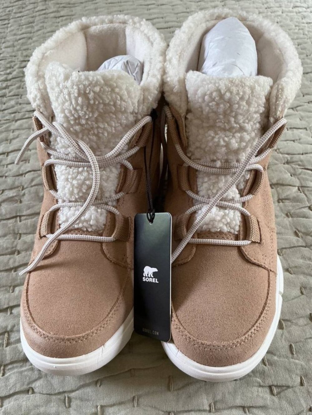 NEW IN BOX SOREL Explorer II Carnival Cozy WP Women Snow Boots Canoe Sea Salt